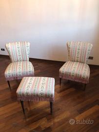 poltroncine e pouf per toilette anno 50-60