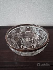 Centrotavola cristallo, Art Decò, placcato argento