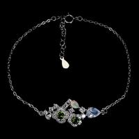 Bracciale Argento, Placato Oro, Gemme Naturali