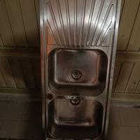 Lavabo due vasche con gocciolatoio cm 120