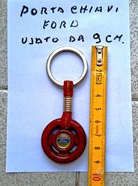 portachiavi con sigla Ford tipo volante in legno