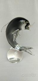 vetro di Murano:delfino che gioca vetr. Campanella