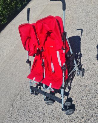 Passeggino Gemellare Maclaren  Rosso