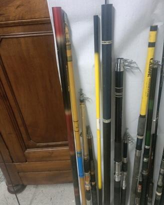 lotto 16 canna da pesca da riparare 