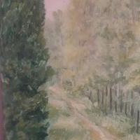 Dipinto ad olio scena rurale