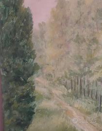 Dipinto ad olio scena rurale