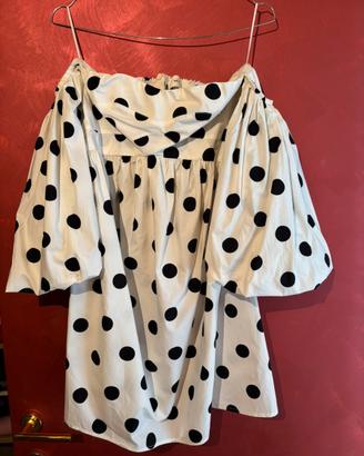 Vestito a pois bianco e nero