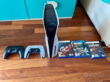 PlayStation 5 Slim Disco + 2 Joystick + 3 Giochi