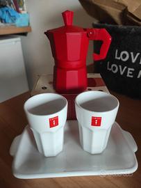 caffettiera brandani + coppia tazzine Ikea 