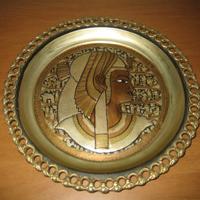 Piatto egiziano in rame decorativo da parete 29 cm