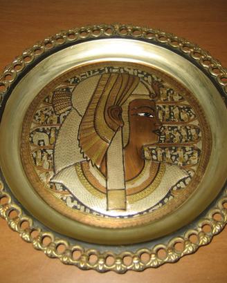 Piatto egiziano in rame decorativo da parete 29 cm