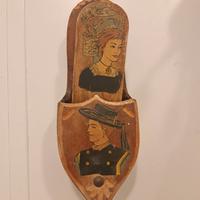 Spazzola per scarpe con manico in legno e custodia