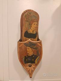 Spazzola per scarpe con manico in legno e custodia