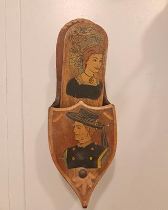 Spazzola per scarpe con manico in legno e custodia