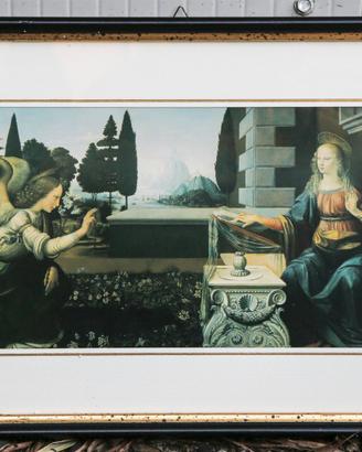 Litografia incorniciata Leonado Da Vinci 52x30 cm