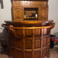Bottigliera bancone bar legno pino massello