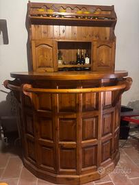 Bottigliera bancone bar legno pino massello