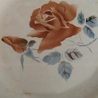 piatto ceramica francese con fiore Sarreguemines 