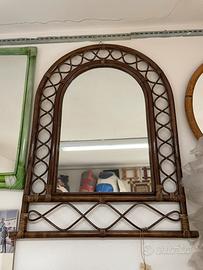 Specchio rattan, bambù, giunco