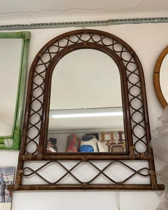 Specchio rattan, bambù, giunco