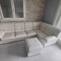 Divano angolare in vera pelle