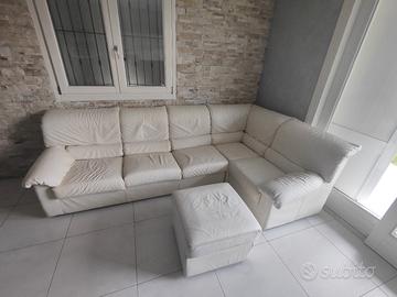 Divano angolare in vera pelle