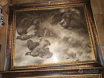 Stampe di caccia con cornice 