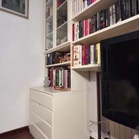 Libreria con vetrina e cassettiera + mobiletto Tv