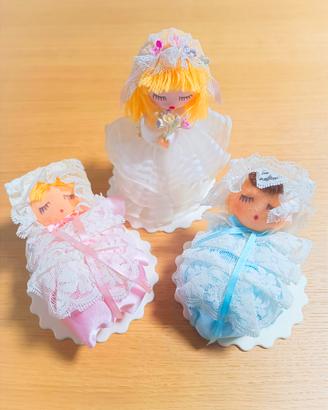 🎎 Set 3x1 Bambole Artigianali Vintage