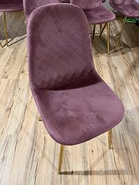 Sedie in velluto trapuntato