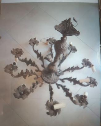 Lampadario  ottone 10 luci