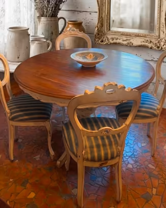 Tavolo rotondo allungabile in legno