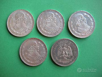 lotto monete Messico '' da 1 peso ''