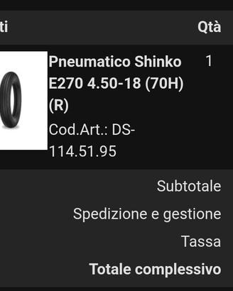 pneumatico moto shinko