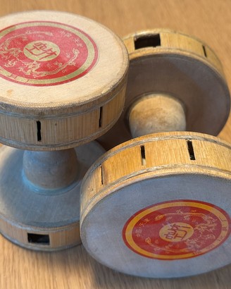 Gioco del Diabolo originale Cinese bambù 2 pezzi