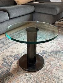 Tavolino Art Deco vetro e acciaio