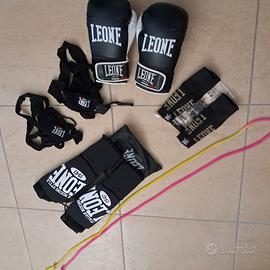KIT KICK BOXING muay thai LEONE: GUANTONI 10oz /PA