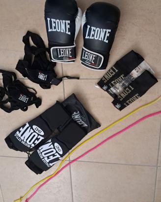KIT KICK BOXING muay thai LEONE: GUANTONI 10oz /PA
