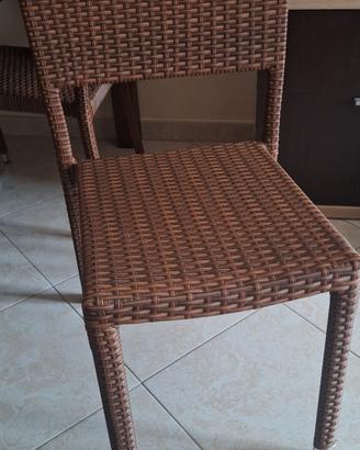 6 sedie in polyrattan 
