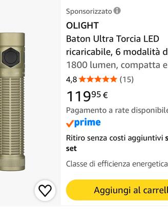 Torcia Tattica Led EDC Olight Baton Ultra