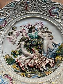 Piatto da parete  in ceramica Capodimonte