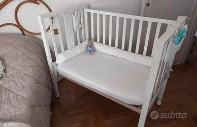 Lettino ERBESI bianco culla net to me + materasso