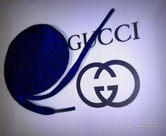 Lacci x scarpe sneakers GUCCI nero/blu cm140 NUOVI