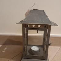 lanterna portacandela vetro e ferro