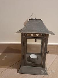 lanterna portacandela vetro e ferro