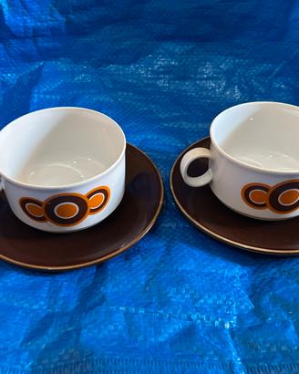 Coppia Tazze Vintage Anni 70 Porcellana Bavarese