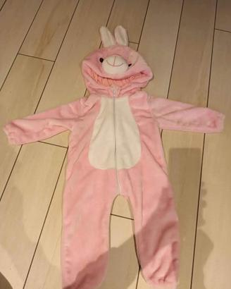 costume carnevale coniglietto rosa 12-18mesi