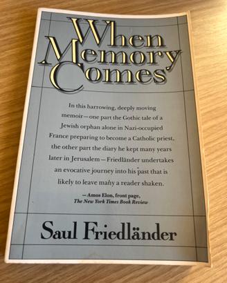 S. Friedländer When Memory Comes FIRMATO originale
