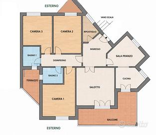 Cosenza - Città 2000 | Ampio appartamento con 3 ca