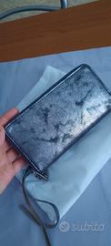 portafogli in pelle argento 